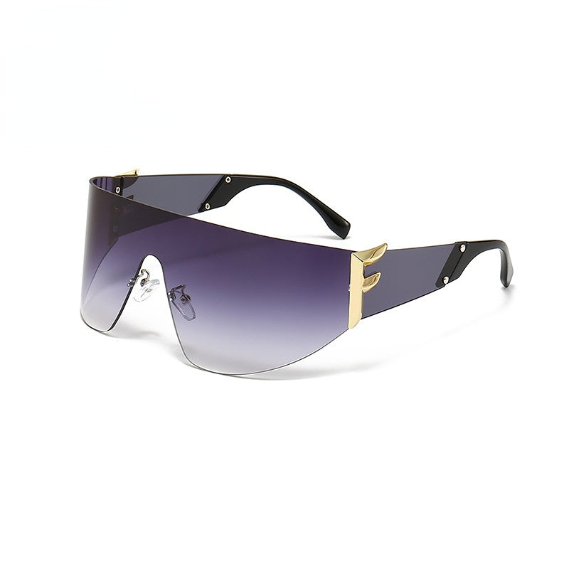 Wholesale PC Futuristic One-Piece Sunglasses for Men and Women